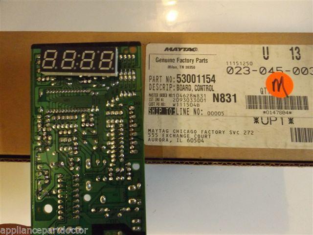 Maytag Microwave 53001154 Board, Control NEW IN BOX Maytag Microwave 53001154 Board, Control NEW IN BOX